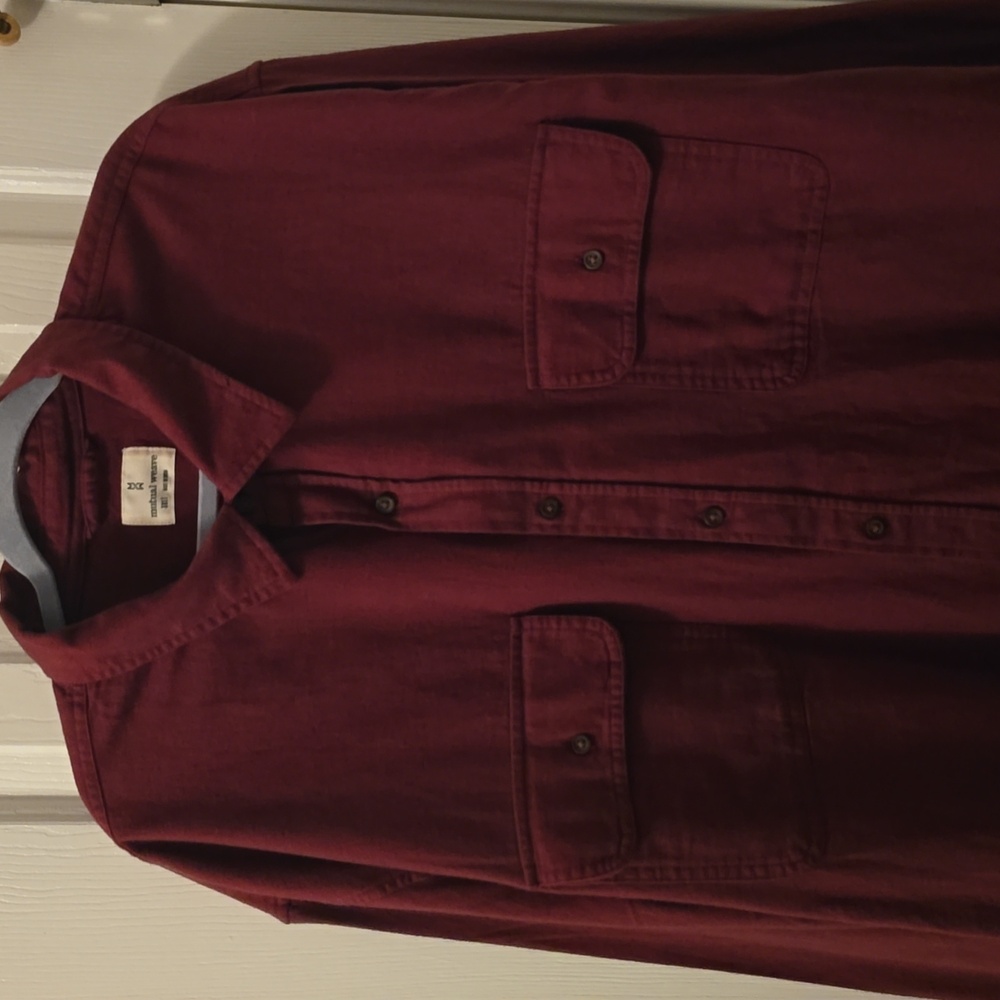 MUTUAL WEAVE BRAND MEN'S BIG & TALL "RED CHAMBRAY" LONG SLEEVE SHIRT SIZE 3XLT